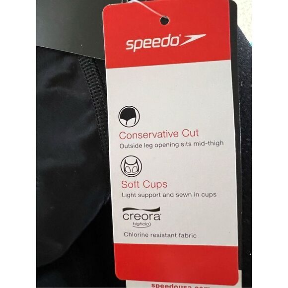 Speedo Women's One Piece UPF 50 Protect Conservative Swimwear In Black Size 6 - Picture 6 of 8